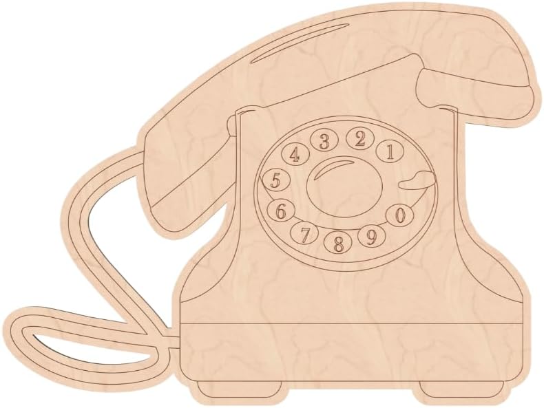 Recortes de madera vintage para teléfono de 4 pulgadas, 18 pulgadas de grosor, paquete de 10 manualidades para el día de la madreSan Valentín para