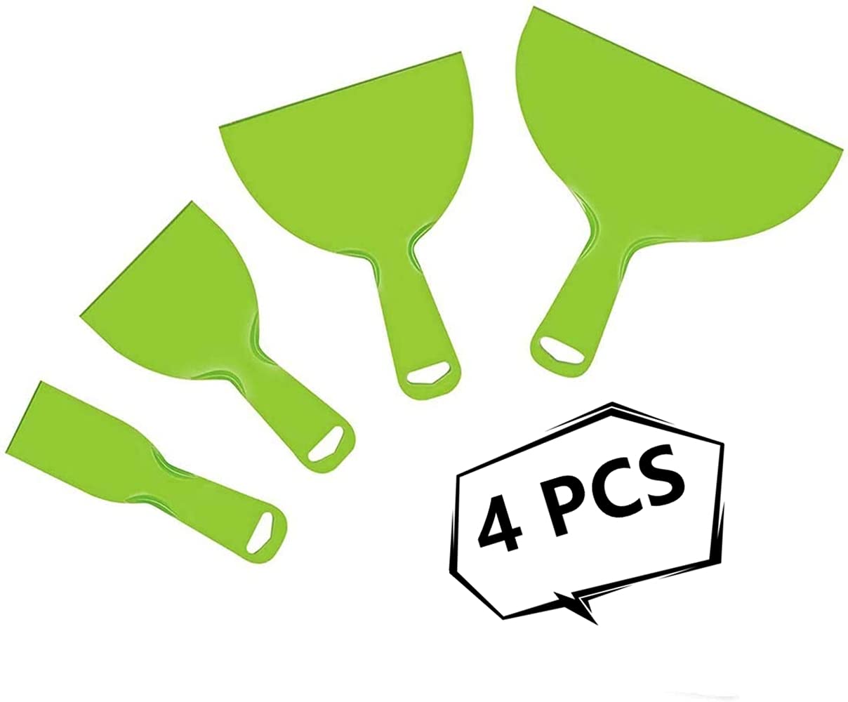 DELFINO Flexible Plastic Paint Scraper Tool, Pack of 4