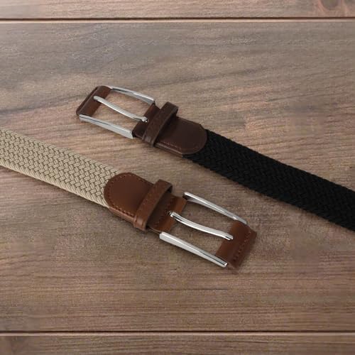 GLITZALL Elastic Mens Stretch Belt,Men Gift Woven Braided Web Belts for Golf Pants Shirts Jeans,Size Up to 57"3