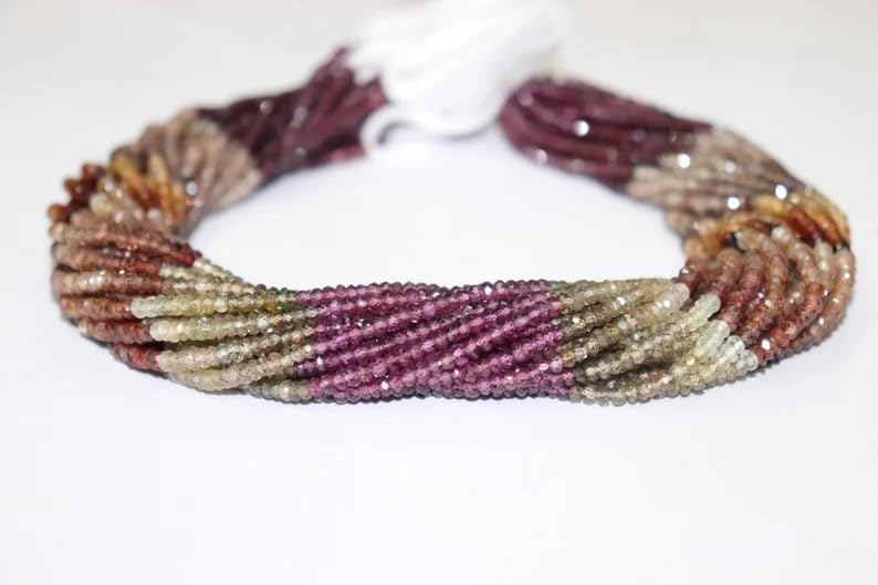 Cuentas naturales de zafiro de tundra, cuentas de Tundru de 0.118-0.138 in Cuentas de zafiro al por mayor, zafiro Tundra multicolor para hacer