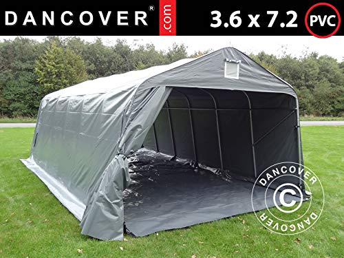 Portable garage Garage tent PRO 3.6x7.2x2.68 m PVC with ground cover, Grey