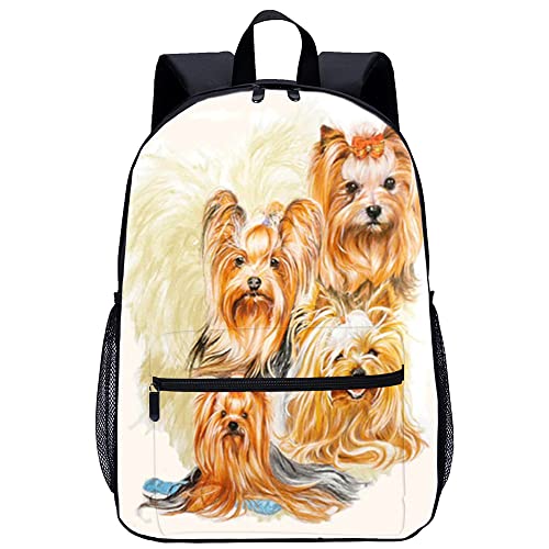 Sac d'école unisexe chien imprimé 3D de mode pour enfants et adultes mesurant 45x30x15cm