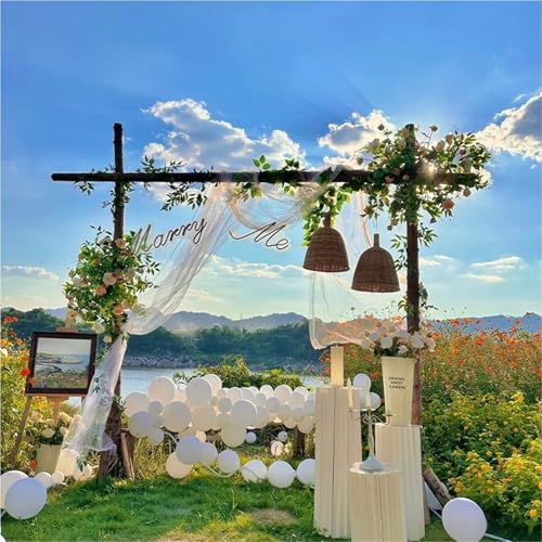 Arco de boda de madera para exteriores, 1,2 x 1,2 m, estante de flores rústicas, para ceremonia, telón de fondo para fotos, decoración de bodas, eventos, cartelería