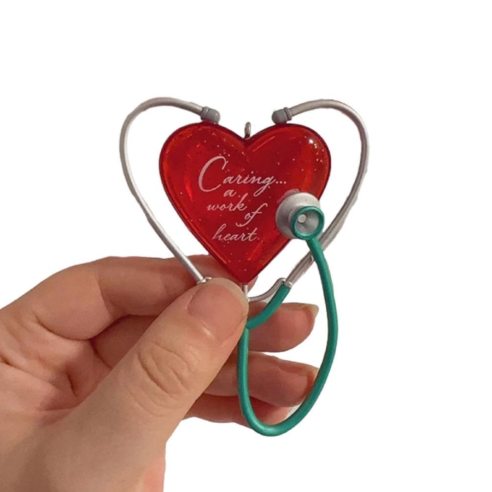 Misuvrse Heart Stethoscope Christmas Tree Decoration Ornament For Celebrating The Season Christmas Tree Hanging Pendant Heart Stethoscope Ornament Doctor Gift Unique Christmas Holiday Atmosphere
