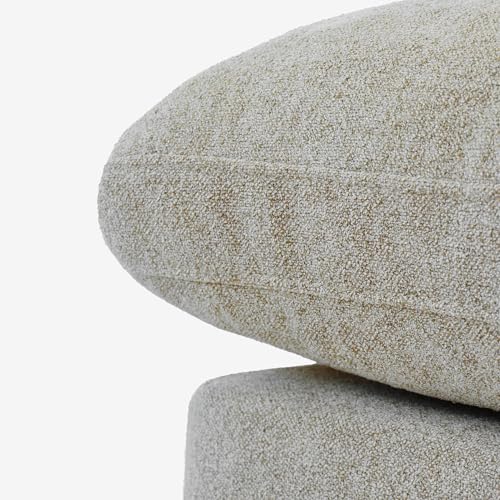 Image of JACH Storage Ottoman for Living Room, Cushion Cover Removable, Minimalist Footstool, Breathable Storage Ottomans for Living Room Apartment (Khaki)
