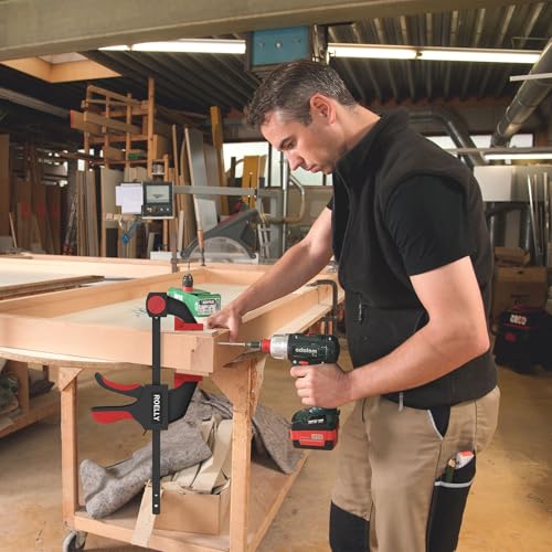 ROELLY 2-Teiliger Einhandzwinge, Zwingen-Klemmen & Spanner, Zargenspanner, Spannweite 200 mm, Dehnungsbereich 400 mm, 71 kg Zwingenkraft, Verwendung bei Holzhäusern