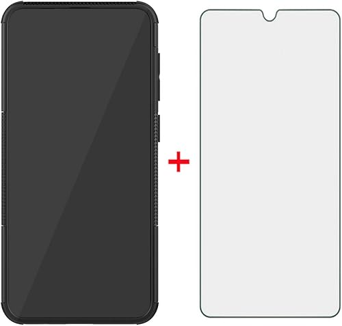 Miniatura 2 de Asuwish Funda de teléfono para Samsung Galaxy A20 A30 con protector de pantalla de vidrio templado y soporte delgado, funda protectora híbrida