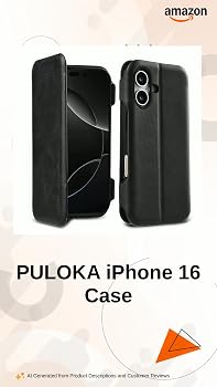 PULOKA - Sleek Flip Case- Compatible for iPhone 16 - Premium Vegan