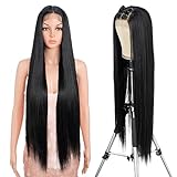 Style Icon 36” Super Long 13x4 Lace Wig Easy-360 Lace Frontal Wigs Free Part Lace Front Wigs with Baby Hair (36“, 1B)