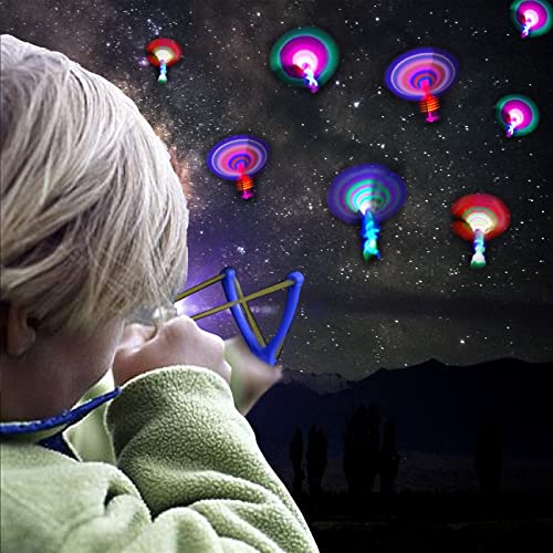 ZIYOUA Fliegendes Spielzeug Party Set, 12 PCS LED Licht Erstaunliches Hubschrauber- Schleuder Spielzeug, Kindergeburtstag Partygeschenke, Partyzubehör und Goodie Bag Stuffers