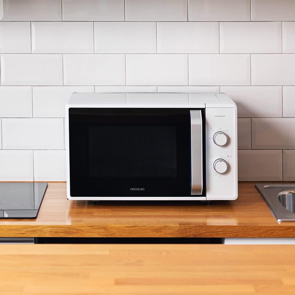 Cecotec Microonde 20 L GrandHeat 3010, 700 W, Rivestimento Anti-Dirt iTech, Tecnologia 3DWave, Timer fino a 35 minuti, Modalità scongelamento, Porta FullCrystal. Cecotec Microonde 20 L GrandHeat 3010, 700 W, Rivestimento Anti-Dirt iTech, Tecnologia 3DWave, Timer fino a 35 minuti, Modalità scongelamento, Porta FullCrystal.