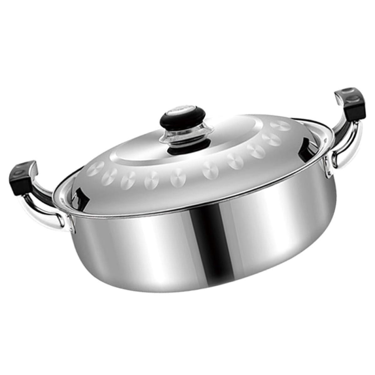 Marmite en acier inoxydable 28 cm robuste pour cuisine traditionnelle et fondue
