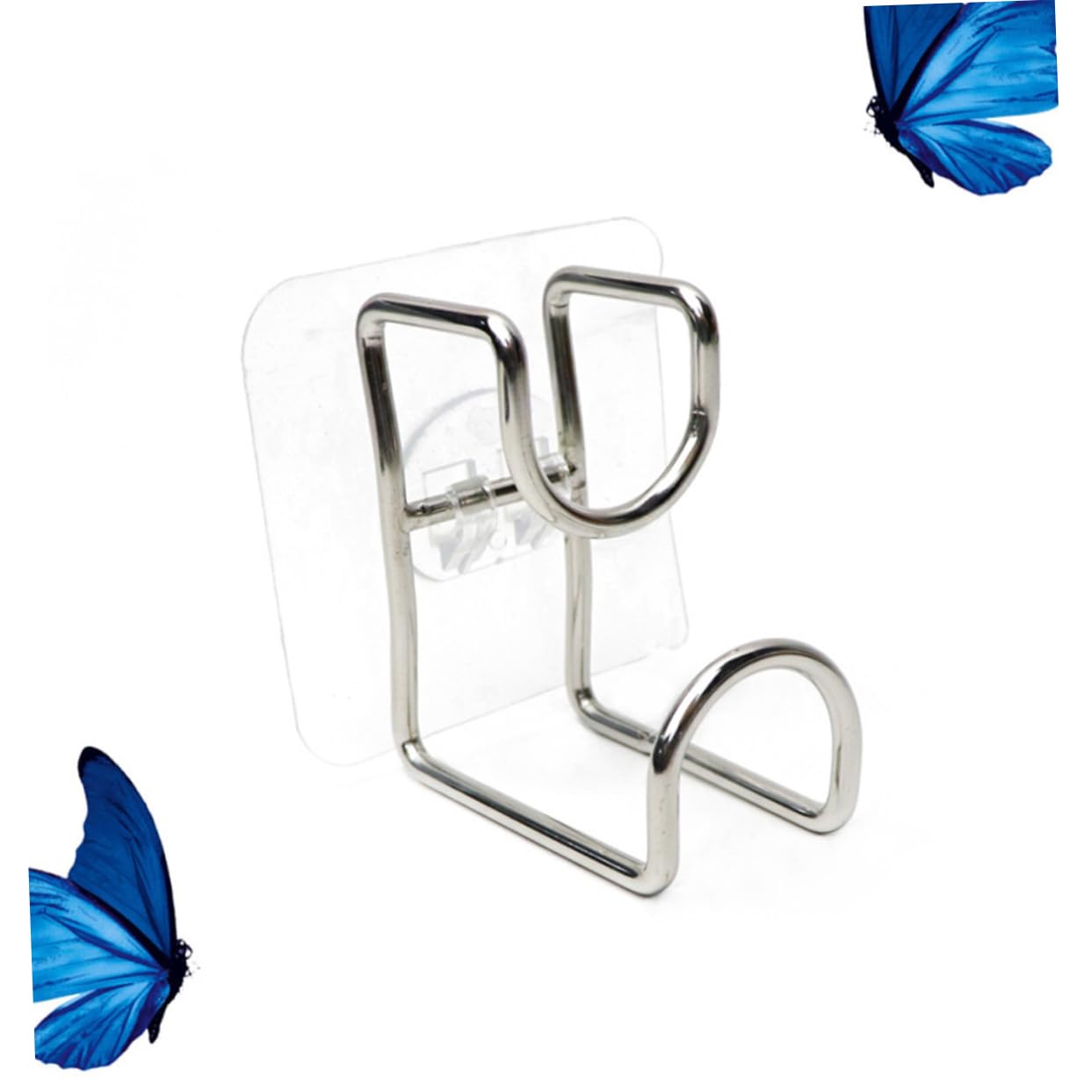 DECHOUS 4PCS Stainless Steel Washbasin Hanging Rack No Drill Multi Purpose Wall Storage Shelf for Kitchen Bathroom Sturdy Traceless Towel Holder Rust Design for Home Organization Silver