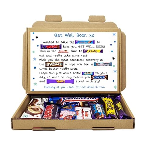 Personalised Get Well Soon Chocolate Box Cover