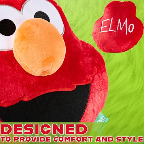 Image of Sesame Street Elmo Plush Cushion Pillow, Soft Plush Throw Pillow Cushion Bedroom Decor Cuddle Plushies, Gifts for Girls, Teens, Women (Red Elmo, L12.4 x W12.2)