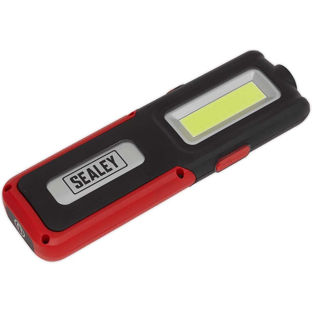Sealey LED318R 5W COB + 3W LED Rechargeable Inspection Lamp Red + Power Bank