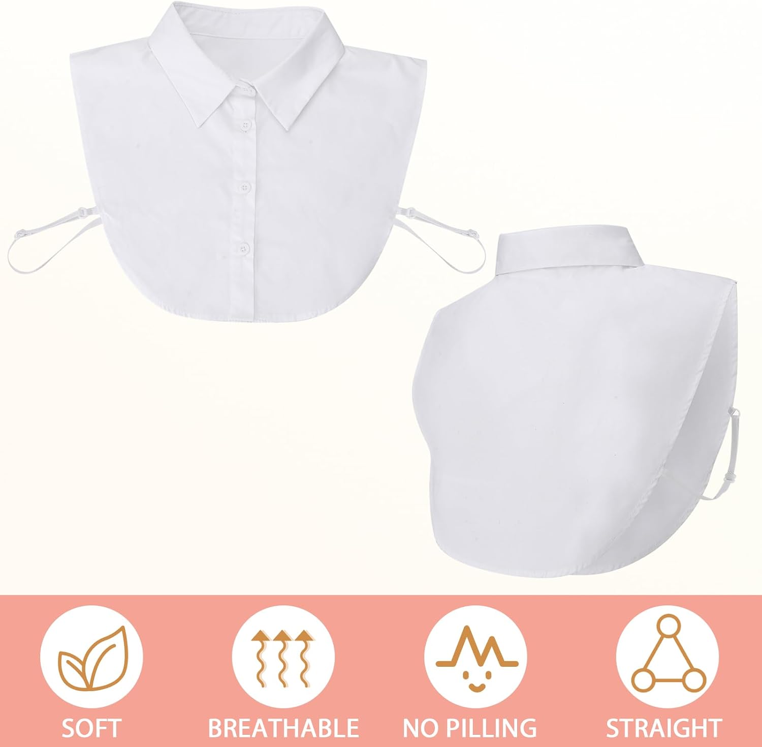 JATEBI 3 Pcs Fake Collar Detachable Collar False Dicky Collars Half False Blouse Dickey for Women - Image 4