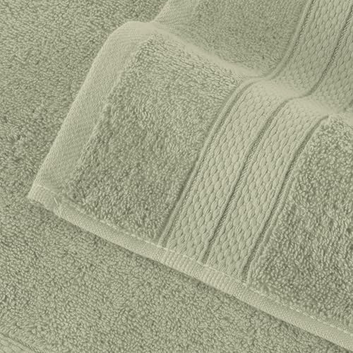 Image of Elegant Comfort Three Line Popcorn Towel Set for Bathroom 27 x 54 inches, Premium Hotel Quality 2-Pack Bath Towels, 100% Turkish Cotton, Soft and Durable, Quick Dry and Highly Absorbent, Jade Green