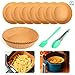 51 szt. papierowa wkładka do frytkownicy powietrznej, nieprzywierająca jednorazowe wkładki do frytkownicy powietrznej, 19,8 cm, papier do pieczenia do frytkownicy powietrznej z 1 silikonową szczotką i klipsem do żywności do parownika mikrofalówki powietrznej