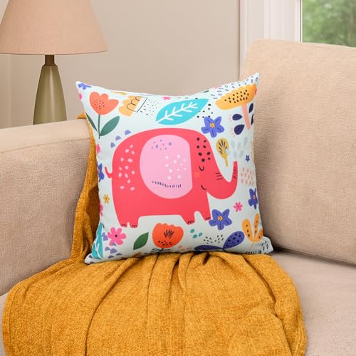 Image of Wakefit Printed Cushion Cover | 16X16 inch | Set of 5 | Multicolour Throw Pillow Covers | Machine Washable | Hello Cuties