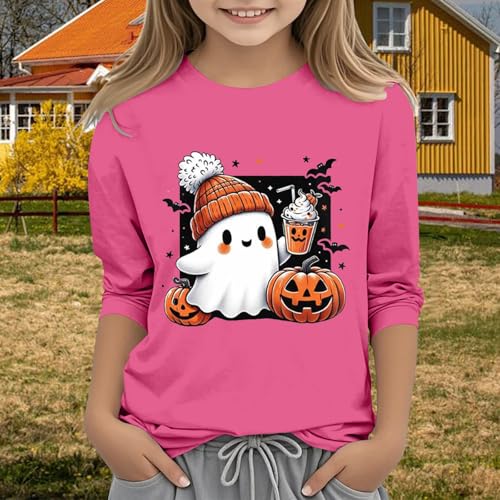 Teens Girls' Oversized Sweatshirt Pullover Kids Soft 3/4 Sleeves Halloween Undershirt Crewneck Hoodies Fashion Clothes3