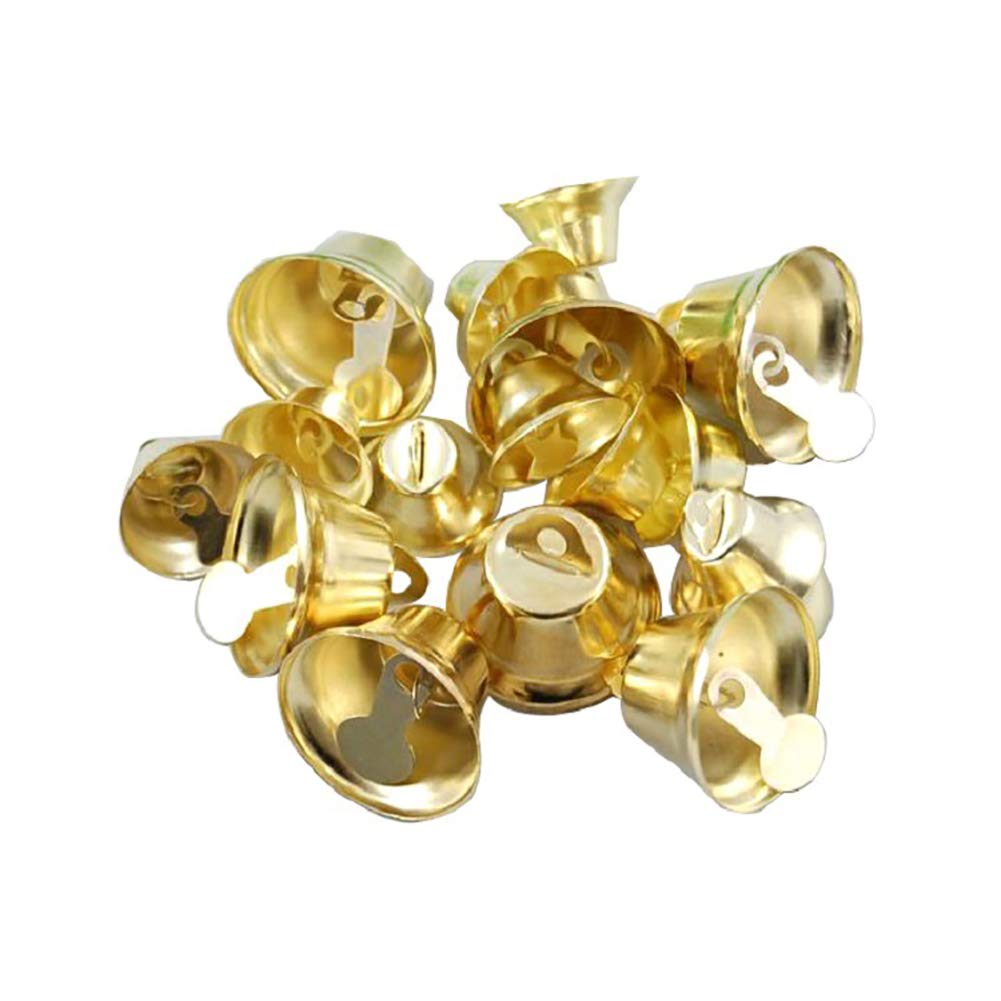 200 Clochettes Métalliques Dorées 14 Mm - Pour Bijoux, Décorations Noël, Mariage, Artisanat - Lot De Grelots Avec Oeillet