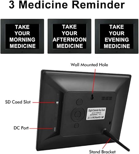 Miniatura 3 de Aowasi Reloj digital con pantalla grande con fecha y día de la semana, 8 opciones de alarma, reloj digital extragrande con despertador de día y mes