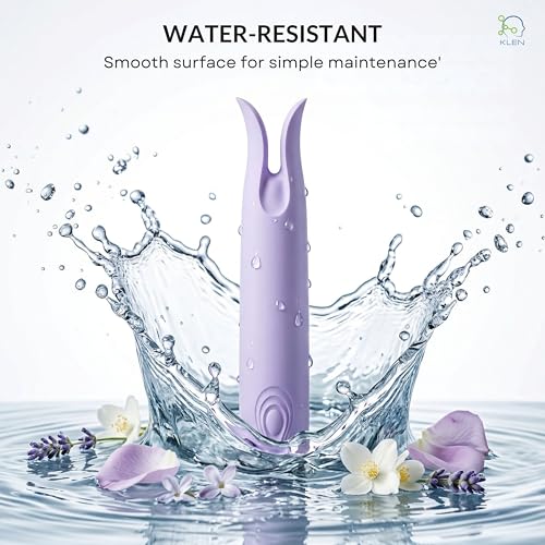 Image of KLEN Premium Silicone Massager - Ergonomic Dual-Tip Targeted Body Massager, Waterproof, Whisper-Quiet, USB Rechargeable Handheld Device for Muscle Relaxation & Tension Relief (Lavender)