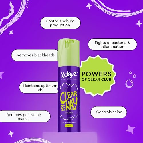 Image of YPlayZ Clear My Way Pimple Face Wash for Teens (11+ Years) | Salicylic Acid Facewash for Oily Skin & Acne | Oil Control, Blackhead Removal, Non-Drying Daily Face Cleanser for Boys & Girls 50ml