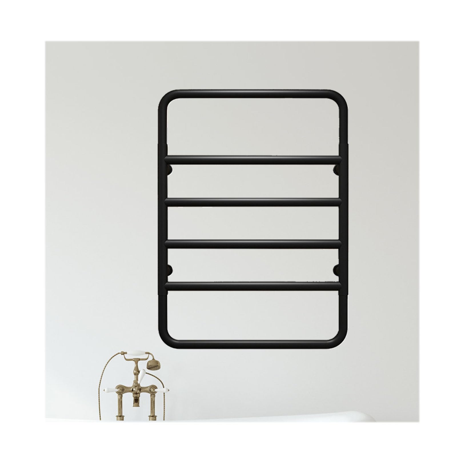 Scaldasalviette da Parete in Acciaio Inox con Riscaldamento rapido cablato Nero - Ideale per Asciugamani, Accappatoi e Coperte - Asciugatura Rapida e Design Moderno，Black Hard Wired