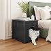 WTFGO Plastic Hidden Litter Box, Cat Litter Box Enclosure Side Table, Weatherproof Cat Box Enclosure with Openable Front Door for Indoor/Outdoor Use, Black