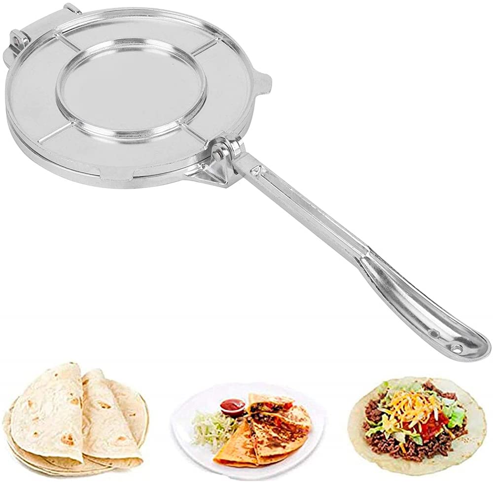 Tortilla Maker, pressa pieghevole in lega di alluminio per la cucina domestica, facile da usare e riporre, ideale per fare tortillas e focacce fatte in casa