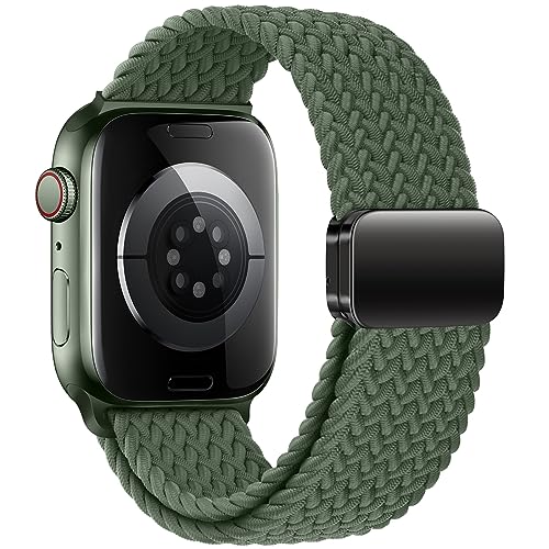 Image of Qimela Sport Loop Compatible with Apple Watch Band 38mm 40mm 41mm 42mm 44mm 45mm 46mm 49mm for Women Men,Magnetic Strap Stretchy Braided Wristband for iWatch Series 11 10 9 8 7 6 5 4 SE Ultra 3 2 1