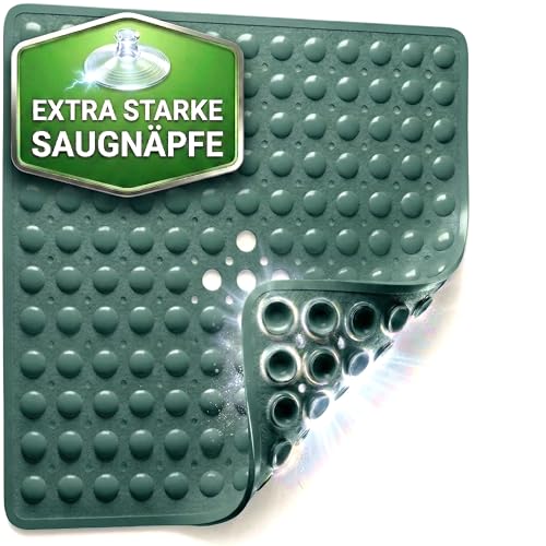 SilverRack Duschmatte rutschfest 53x53 cm (Waldgrün) - Antirutschmatte Dusche BPA frei für Kinder - Badematte rutschfest, maschinenwaschbar u. schimmelresistent - Duscheinlage