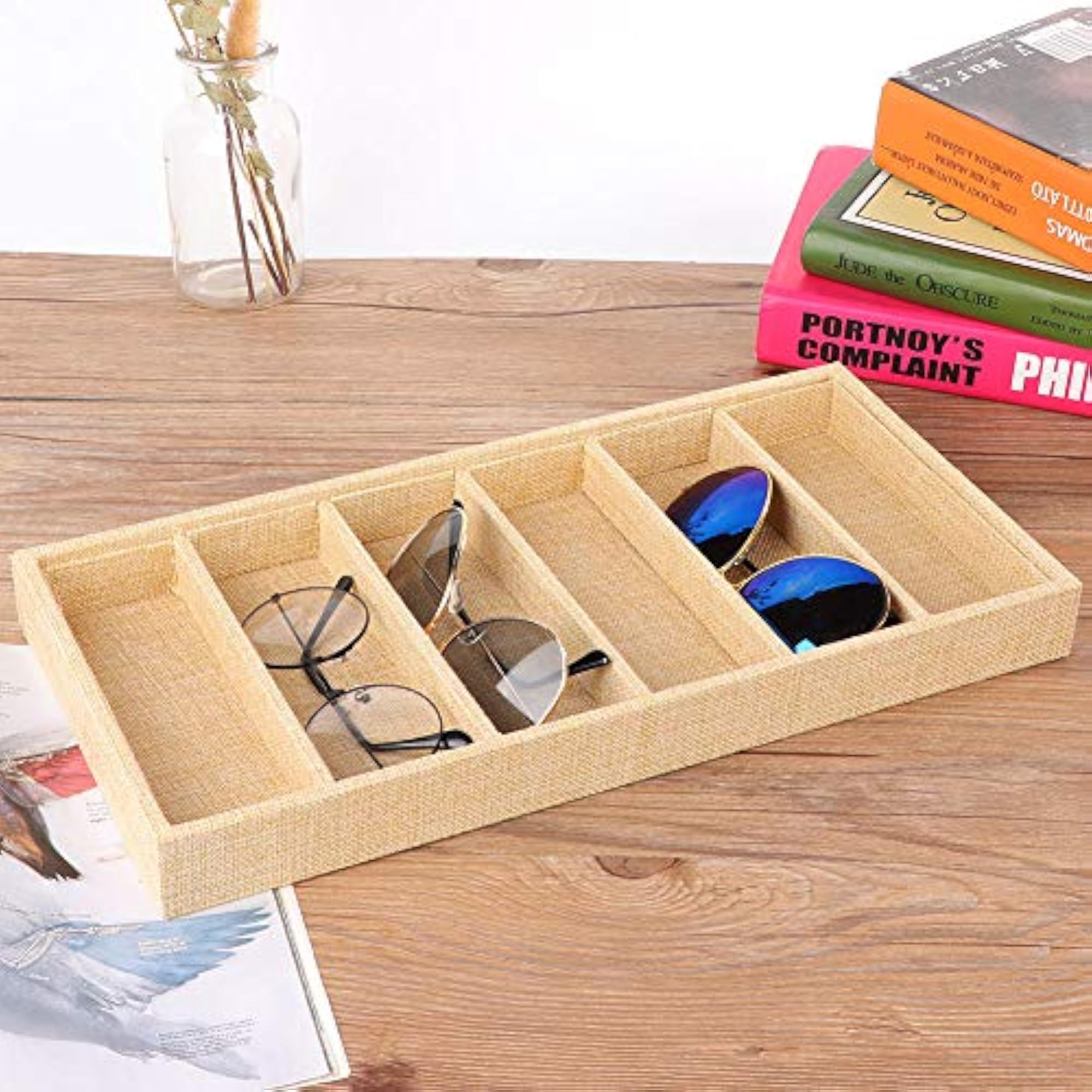 Jewellery Display Box, Jute Storage Organizer for Home