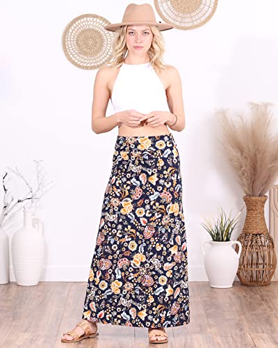 Image of Popana Long Maxi Skirt for Women, Flowy Long Skirts for Women | High Waisted Soft Trendy Rayon, Sundress Convertible Skirt, Long Length Bodycon Maxi Skirt, Petite and Plus Size