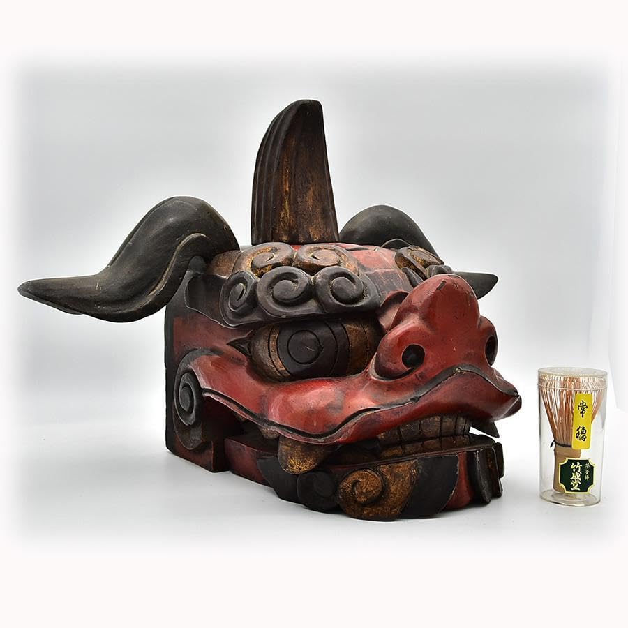 獅子頭 木彫り 飾り獅子頭 高さ約40cm 横約60㎝ 木彫 置物 Amazon.co.jp: 獅子頭 木彫り 飾り獅子頭 高さ約40cm 横約60㎝ 木彫