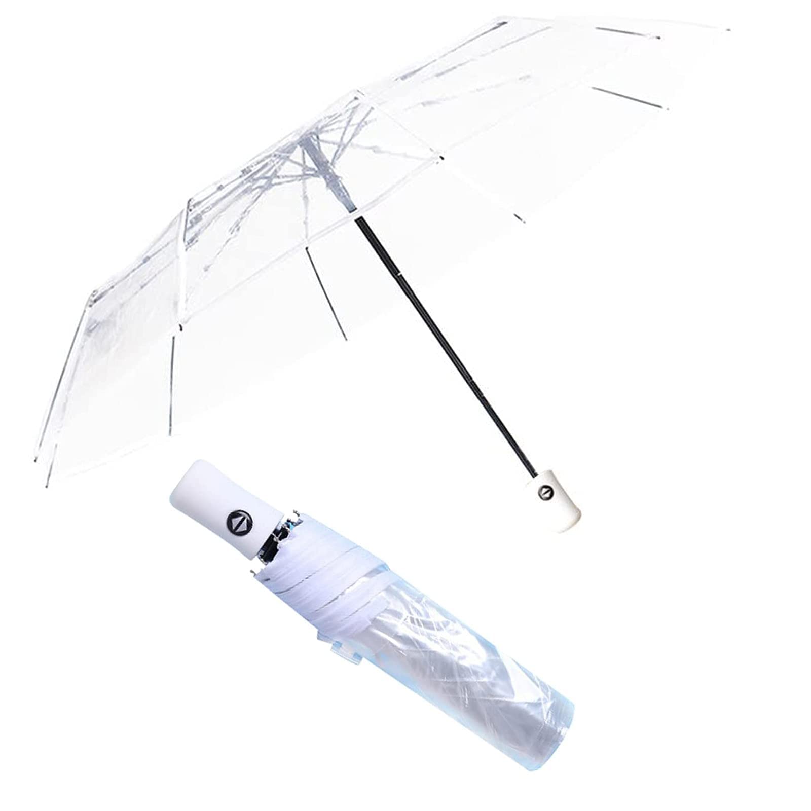 Clear Umbrella, Women's Clear Bubble Umbrella, Automatic Open and Close Transparent Travel Dome Umbrella for Women Girls Kids Rainy Windy Weather Auto Open Transparent Folding Travel Umbrella One Size