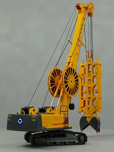 Modelo de escala 135 Zinc Machinery XCMG hidráulico diafragma de pared modelo réplica amarillo dos cubos