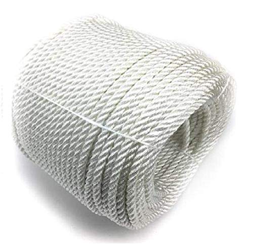 50 Meter 6 mm Seil Für Sonnensegel Fahnenmast Seil Polyesterseil Baumwollseil Baumwollseil Kordel Mit Hohlstrick Absperrseil Hydrophob Weiß Cover