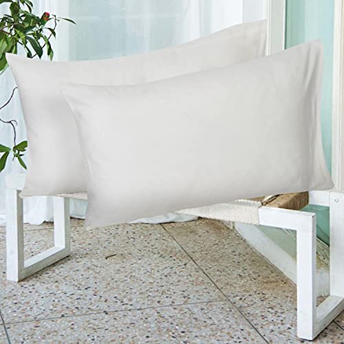 Image of NAKSH Cotton 210 TC Plain Pillow Covers Set of 2, Ivory-White Pillow Cover |Sleep Pillow Covers (18 x 27 in)|Soft Pillows Covers Cotton for Big Pillows