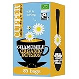 CUPPER Infuso Biologico di Camomilla, Tisana Calmante con Ingredienti Naturali per una Pausa Relax, Filtri 100% Biodegradabili, Confezione da 25 Bustine