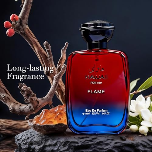 Image of AFLUXE Men's Eau de Parfum for Men Modern Woody Fresh Scent Cologne for Men|3.4 Fl Oz (100 ml)|Hawall For Him Flame