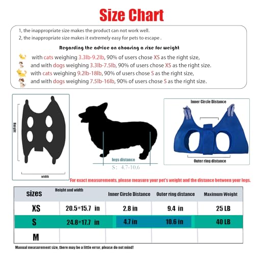 Image of Cat and Dog Grooming Hammock with Safety Belt for Nail Clipping、Grooming,Cat Bathing Bag for cat Nail Trimming,Cat Claw Care Bag, Dog Grooming Harness(S,Be Sure to Check The Size Chart)