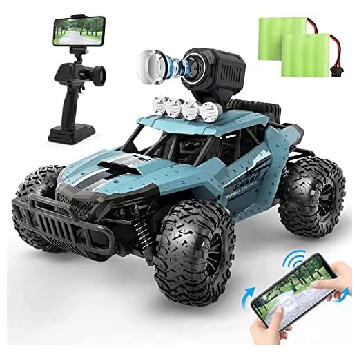 DEERC RC Cars DE36W Remote Control Car with 720P HD FPV Camera, 1/16 Scale Off-Road Remote Control Truck, High Speed Monster Trucks for Kids Adults 2 Batteries for 60 Min Play, Gift for Boys and Girls