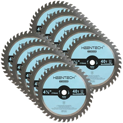 KEENTECH Hoja de sierra circular de 4-1/2 pulgadas 40T, eje de 3/8 pulgadas, dientes de carburo ATB, hojas de sierra de marco de uso general de acabado fino para mini sierra circular compacta, 10