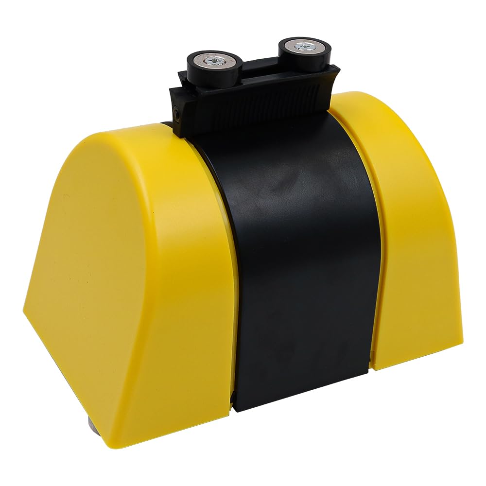 POFET Cinta de Barrera para Colas retráctil magnética de 5m, Negro/Amarillo