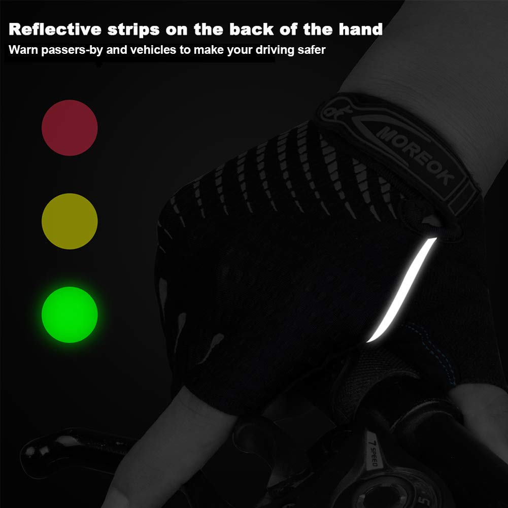 LUROON Gants Cyclisme Demi Doigt Gant Réfléchissant Gel Bicyclette Courts Homme Femme VTT Moto