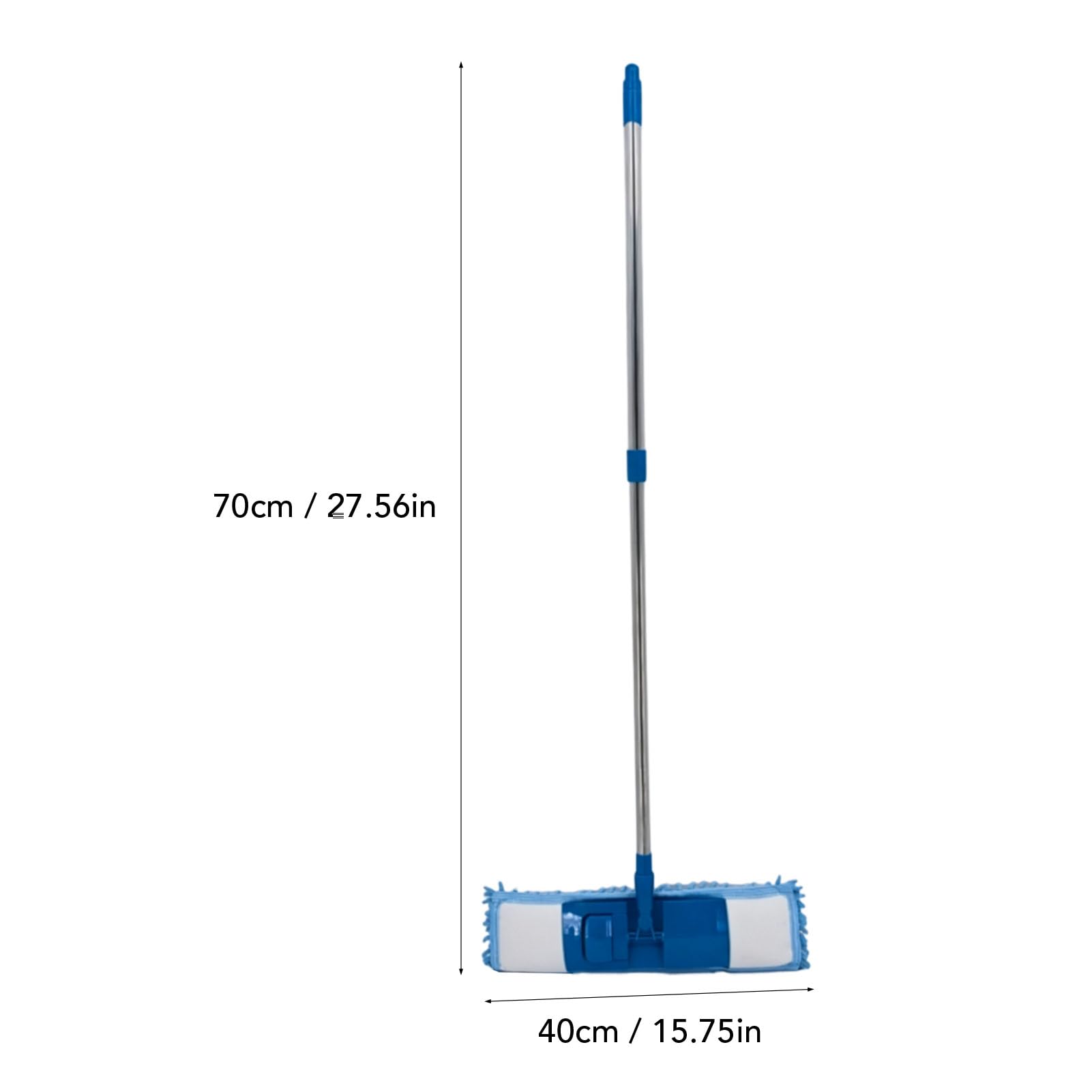 Trapeador Plano de Chenilla, Trapeador Húmedo Seco Desmontable y Lavable (Blue)