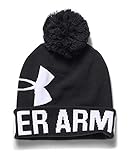 Under Armour Women's Graphic Pom Pom Beanie, Black (001), One Size